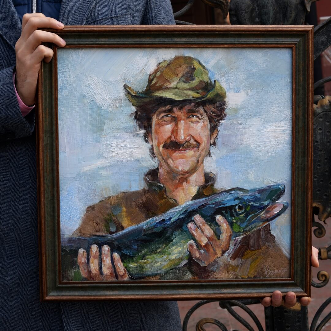 Портрет маслом рыбака